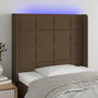Voir la diapositive 1 : VIDAXL Tete de lit a LED Marron fonce 103x16x118/128 cm Tissu