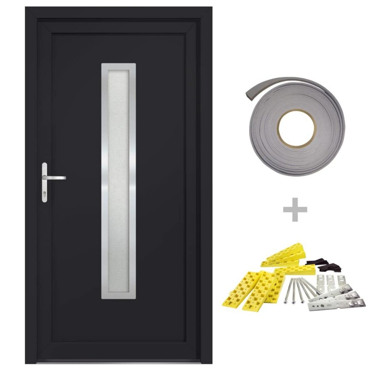 VIDAXL Porte d'entree anthracite 88x200 cm PVC