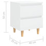 Voir la diapositive 6 : VIDAXL Table de chevet avec pieds en pin Blanc brillant 40x35x50 cm