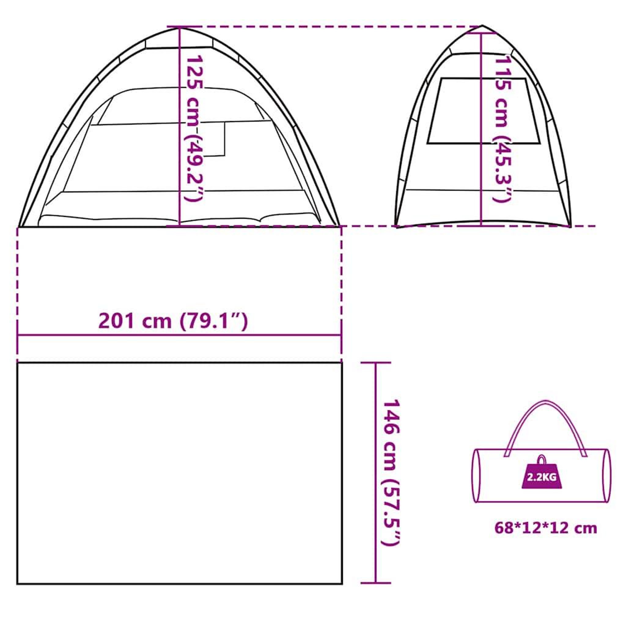 Voir la diapositive 6 : VIDAXL Tente de plage 2 personnes liberation rapide impermeable