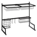 FIVE Organisateur d'évier avec égouttoir sur 2 niveaux en Fer - Noir