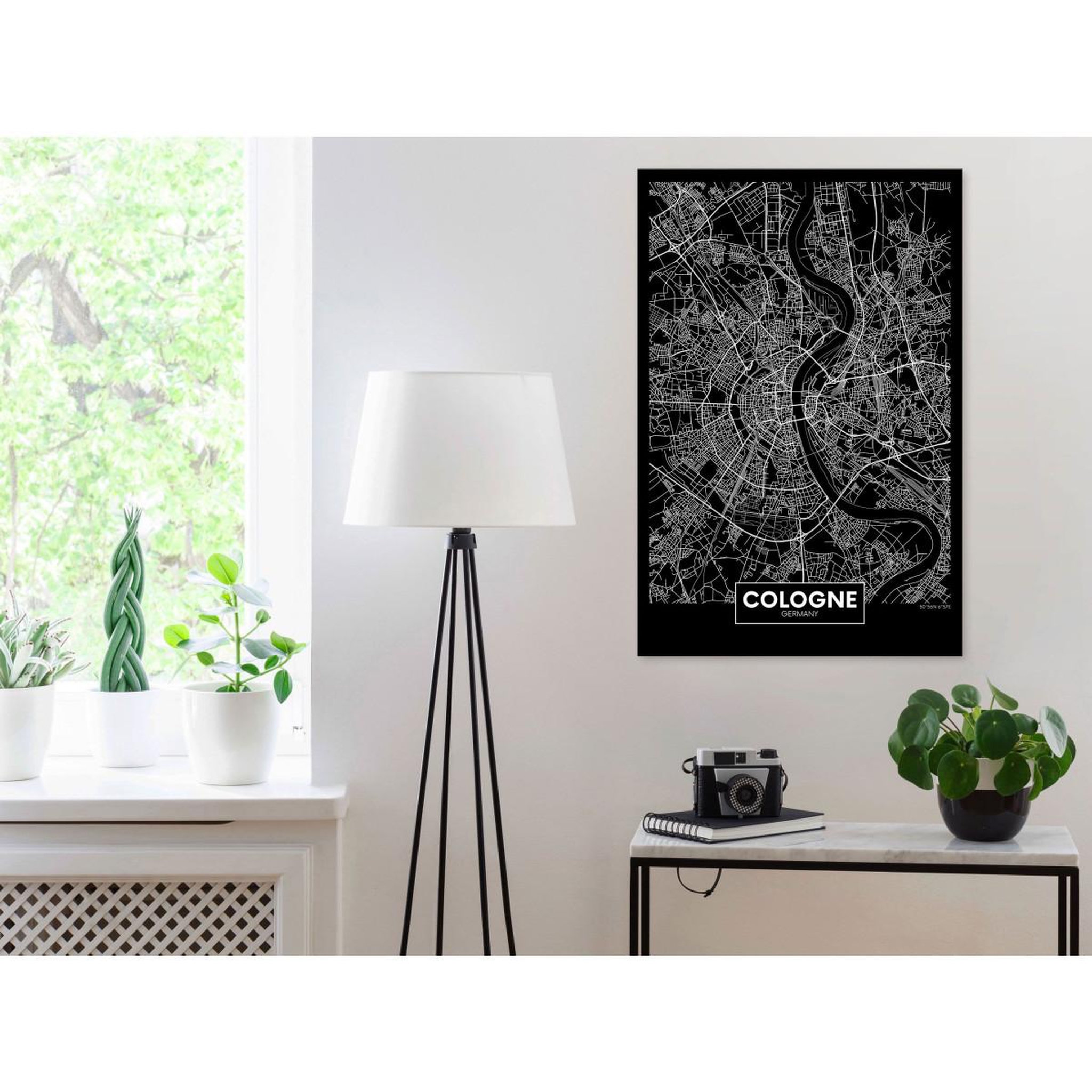 Voir la diapositive 2 : Paris Prix Tableau imprimé  dark map of cologne