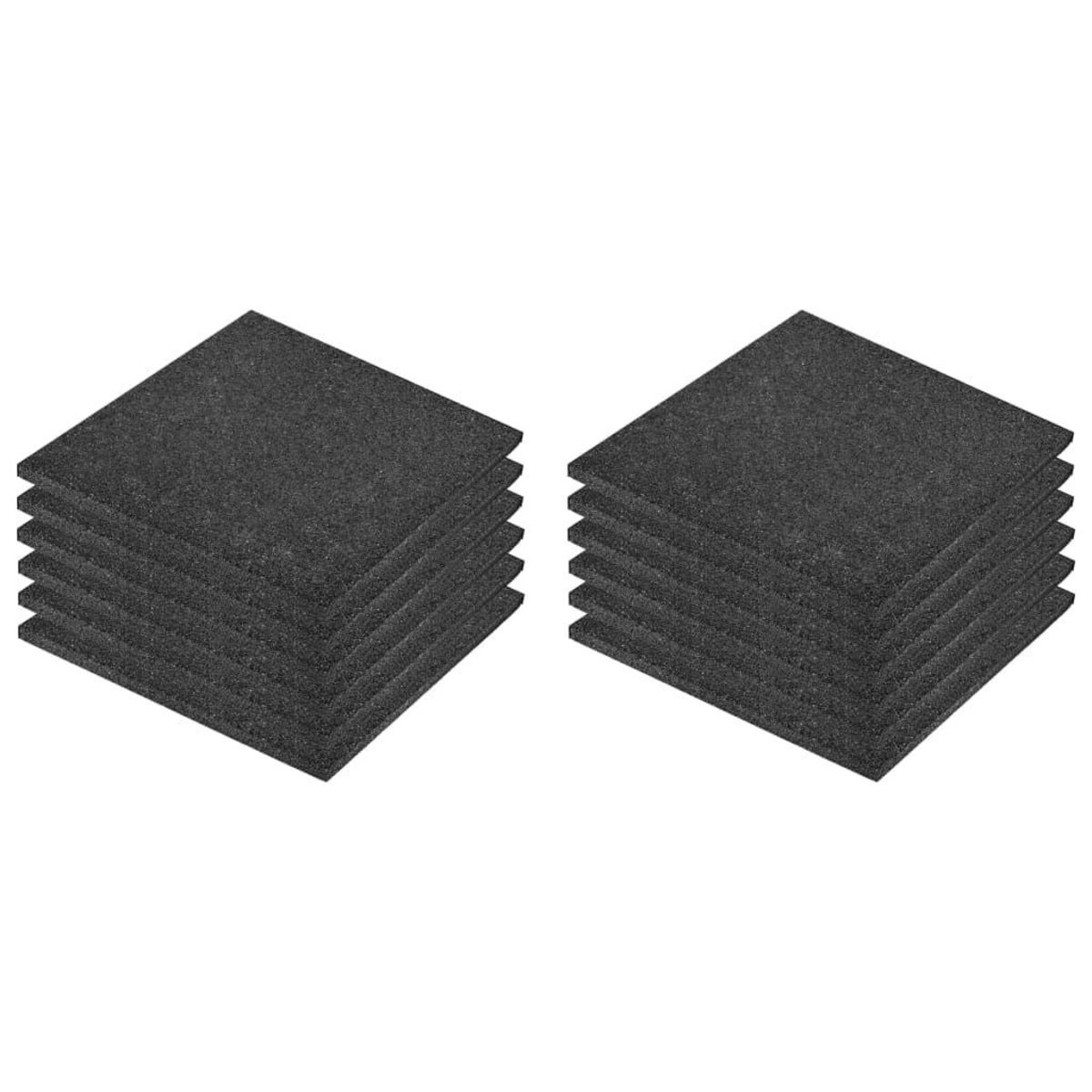 VIDAXL Carreaux de protection antichoc 12pcs Caoutchouc 50x50x3cm Noir