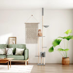 VIDAXL Arbre a chat du sol au plafond Gris clair 258,5-284,5 cm