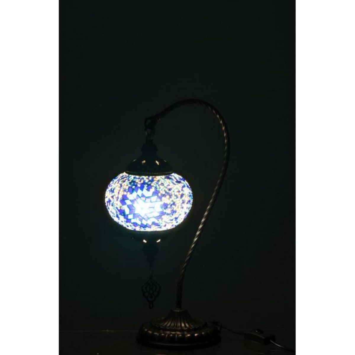 Paris Prix Lampe à Poser Mosaïque Design  Neal  44cm Bleu