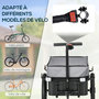 Voir la diapositive 6 : HOMCOM Remorque vélo remorque de transport pour vélo 144L x 59l x 80H cm barre d'attelage universelle acier oxford noir