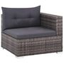 Voir la diapositive 4 : VIDAXL Salon de jardin 3 pcs avec coussins Resine tressee Gris