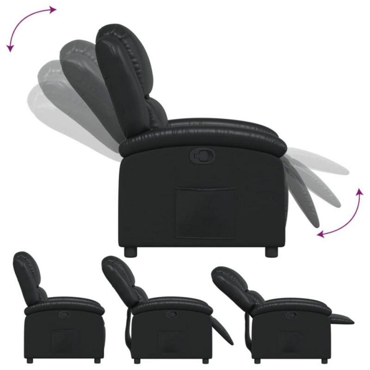 VIDAXL Fauteuil inclinable Noir Similicuir
