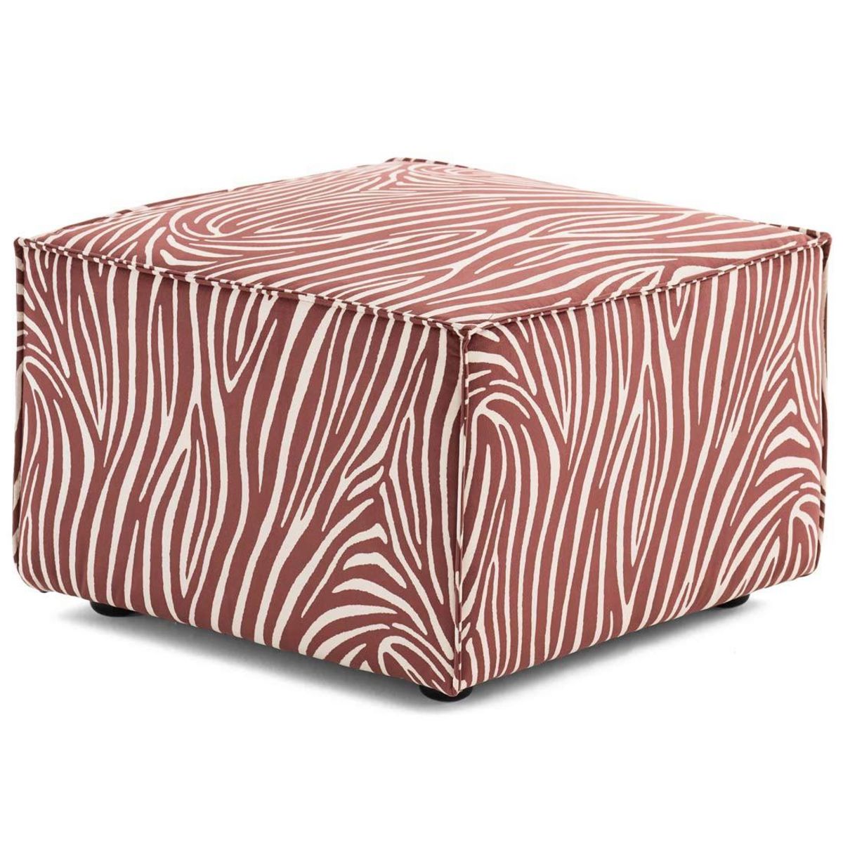 LISA DESIGN Arty - pouf zèbre en velours