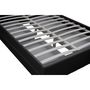 Voir la diapositive 4 : CONCEPT USINE Structure de lit LED avec rangements 140 x 190 cm noir ENFIELD