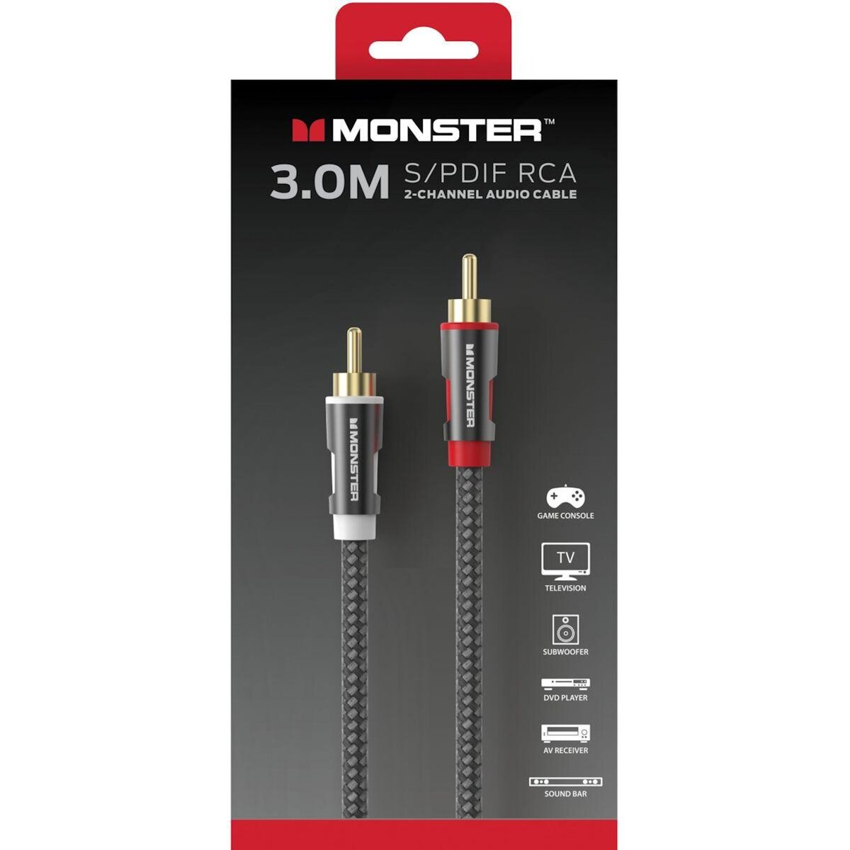 Monster Cable Câble RCA AUDIO INTERCONNEXION 2RCA M/M 3M