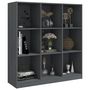 Voir la diapositive 4 : VIDAXL Bibliotheque/Separateur de piece Gris 104x33,5x110cm Pin massif