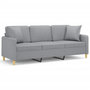 Voir la diapositive 2 : VIDAXL Canape 3 places avec oreillers gris clair 180 cm tissu