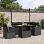 Voir la diapositive 1 : VIDAXL Salon de jardin 6 pcs avec coussins noir resine tressee