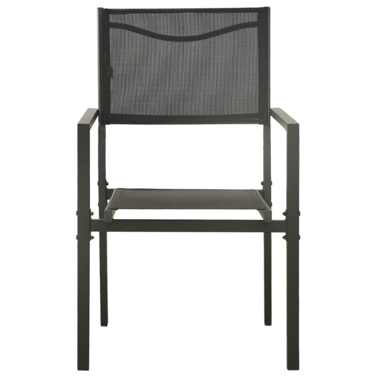 VIDAXL Chaises de jardin lot de 4 Textilene et acier Noir anthracite