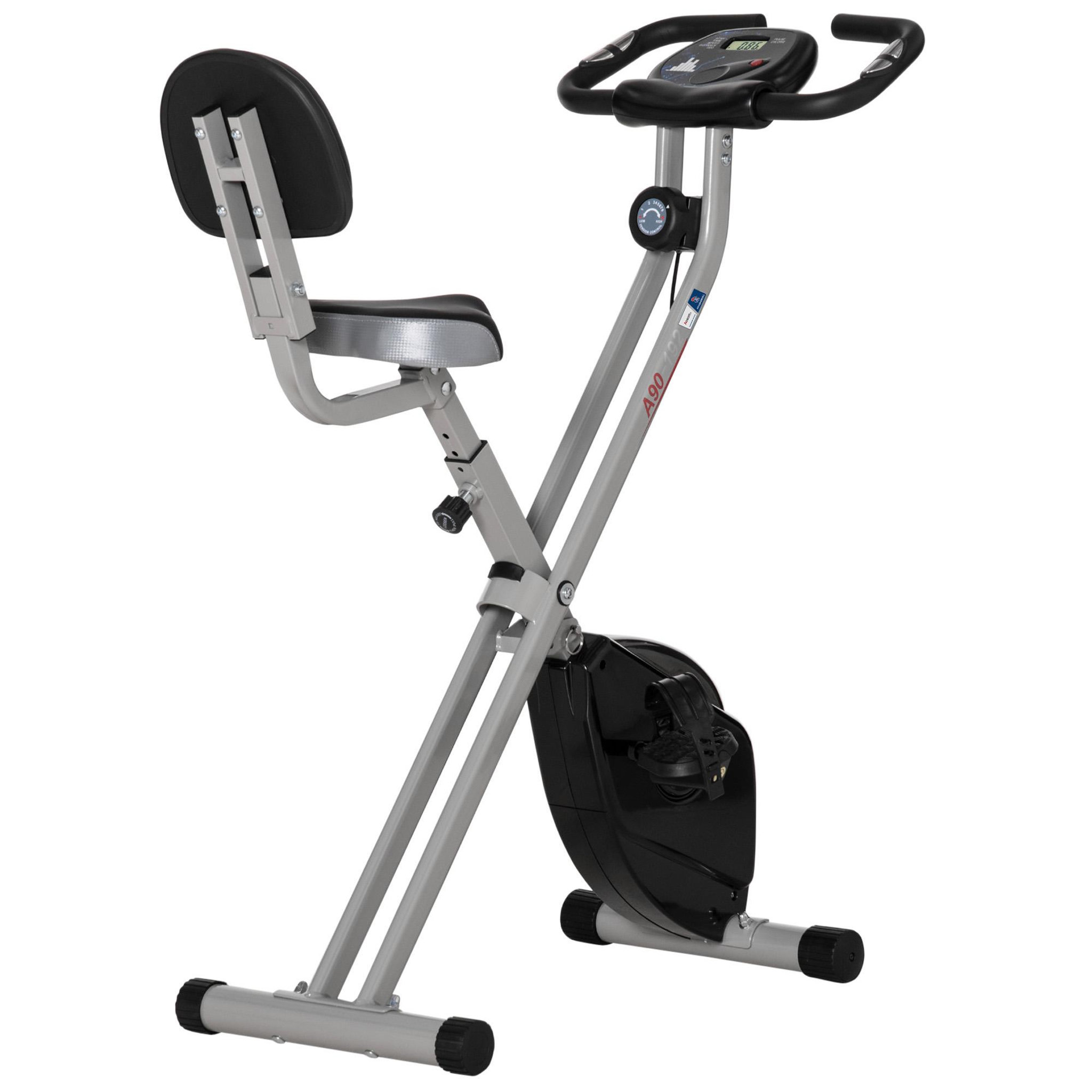 Voir la diapositive 1 : HOMCOM Vélo d'appartement pliable - collaboration Aosom.fr x FFHandball - 8 niv. résistance magnétique réglable