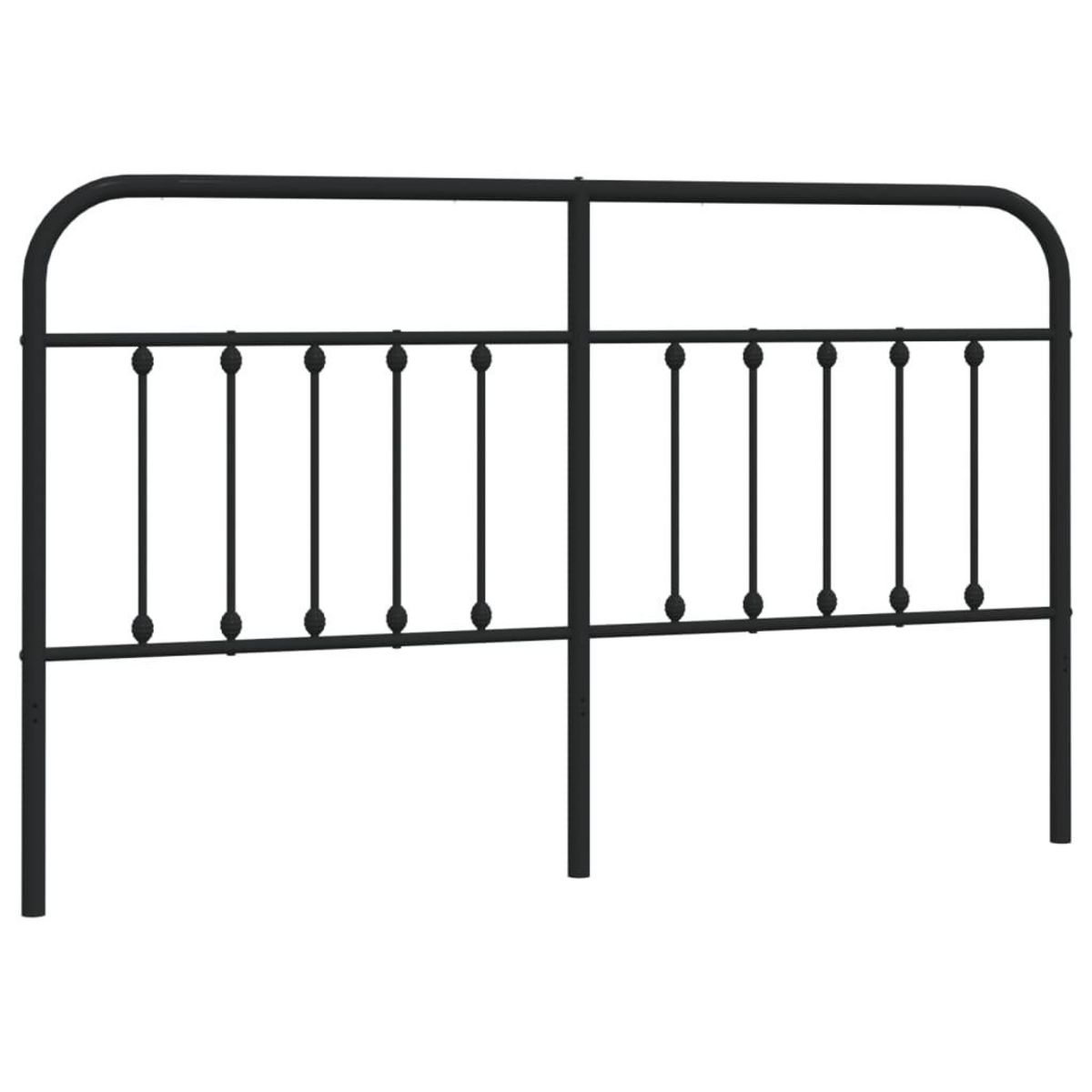 VIDAXL Tete de lit metal noir 180 cm