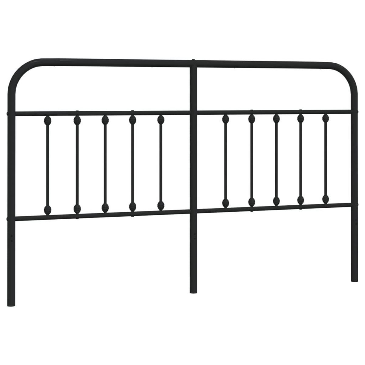 VIDAXL Tete de lit metal noir 180 cm