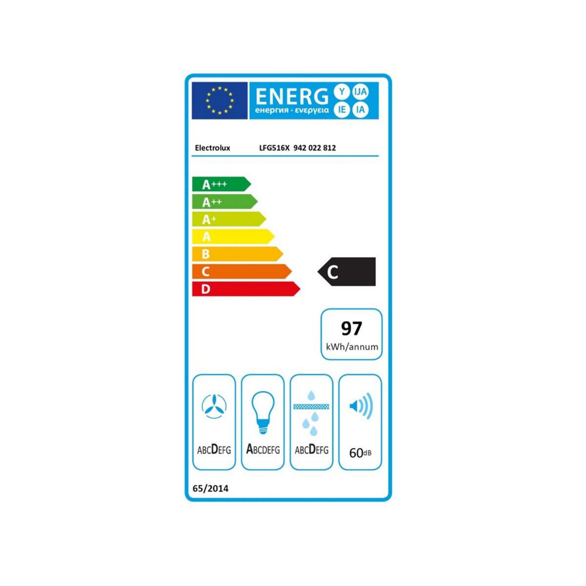 ELECTROLUX Groupe filtrant 54cm 450m3/h inox - LFG516X1