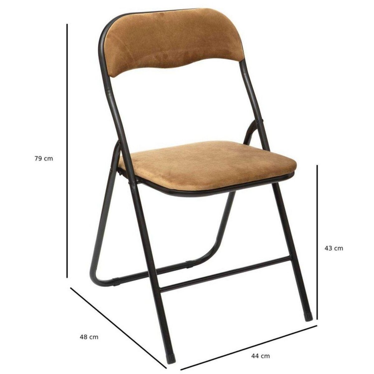 FIVE Chaise pliante effet velours