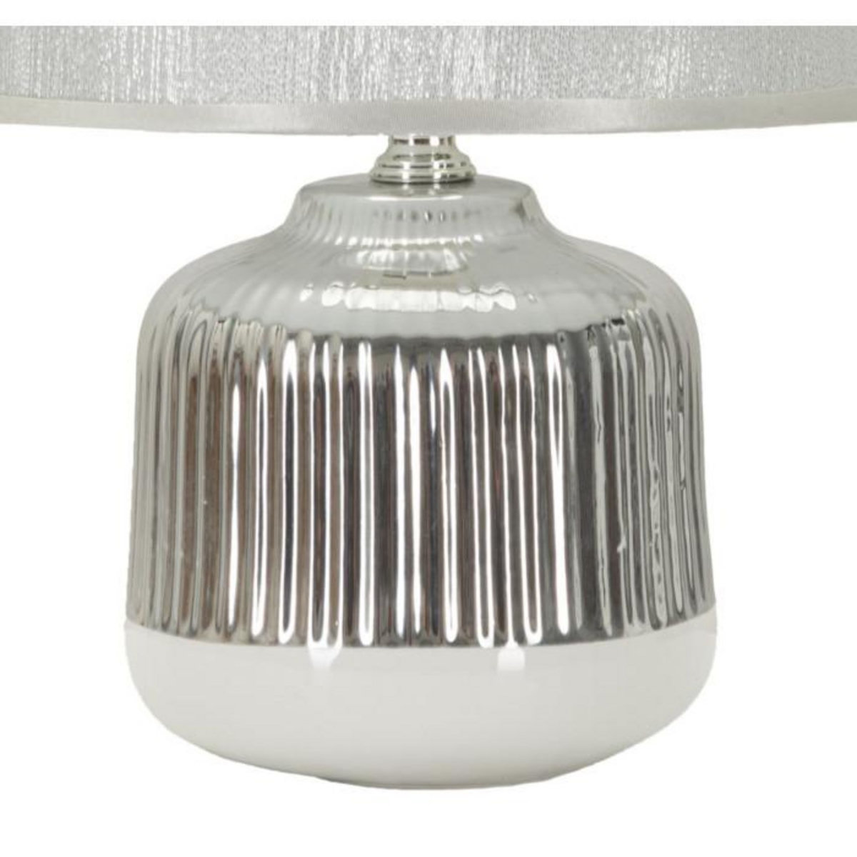 Paris Prix Lampe à Poser en Céramique  Lucina  29cm Argent & Blanc