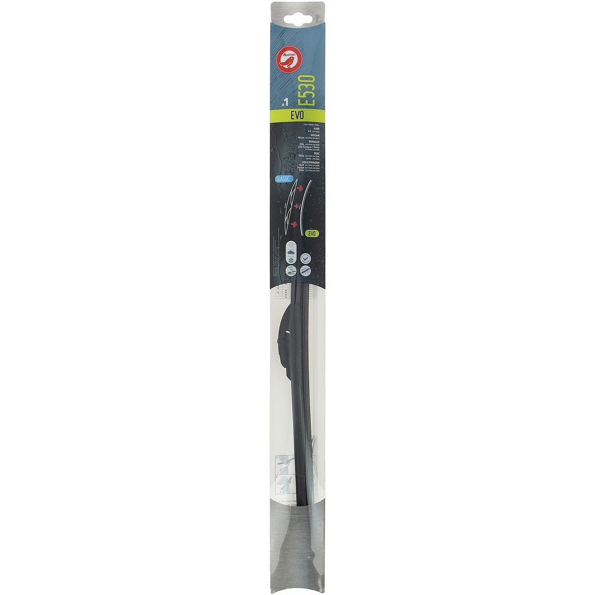AUCHAN Balai d'essuie-glace EVO E530 53cm pour AUDI NISSAN RENAULT SEAT VOLKSWAGEN