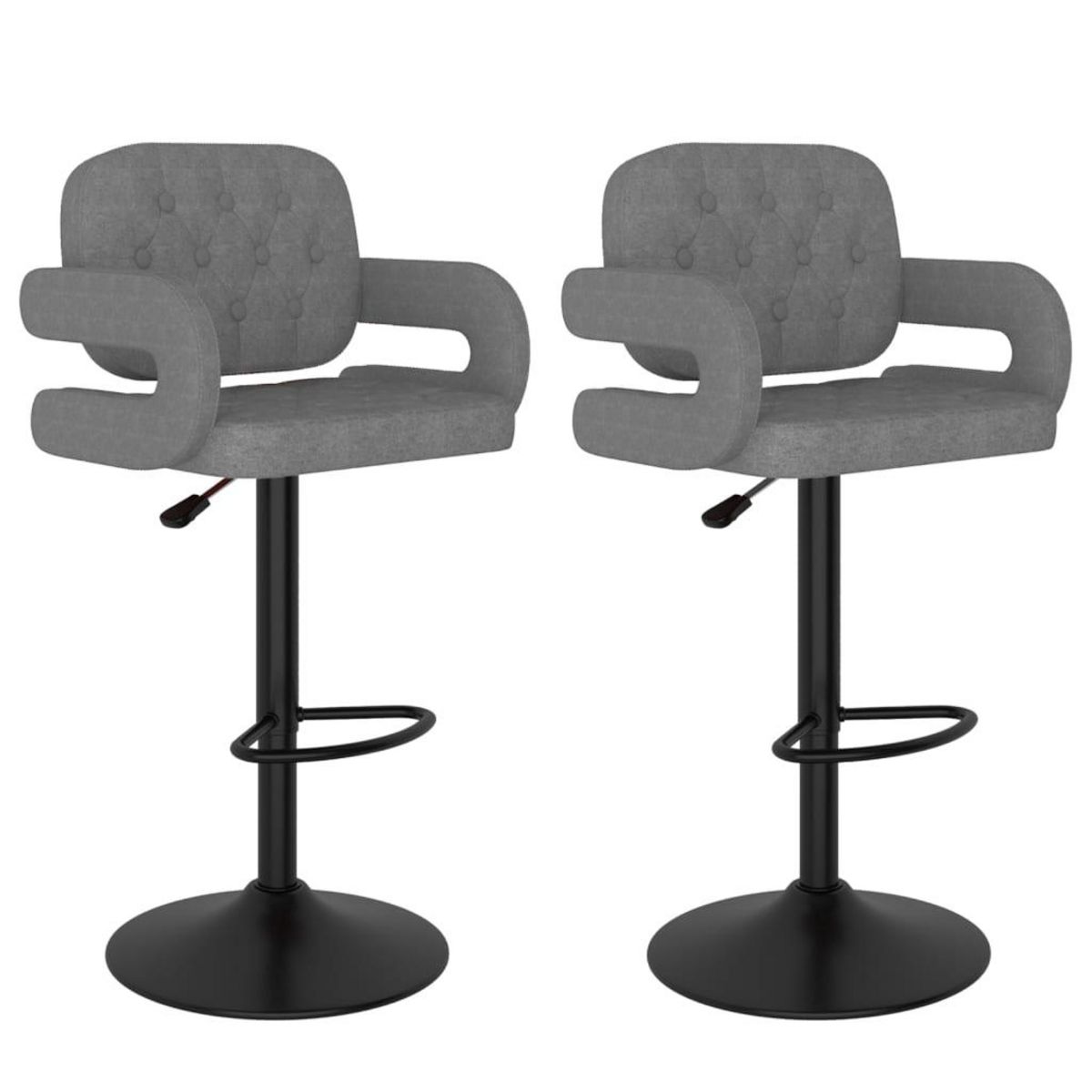 VIDAXL Tabourets de bar lot de 2 gris clair tissu