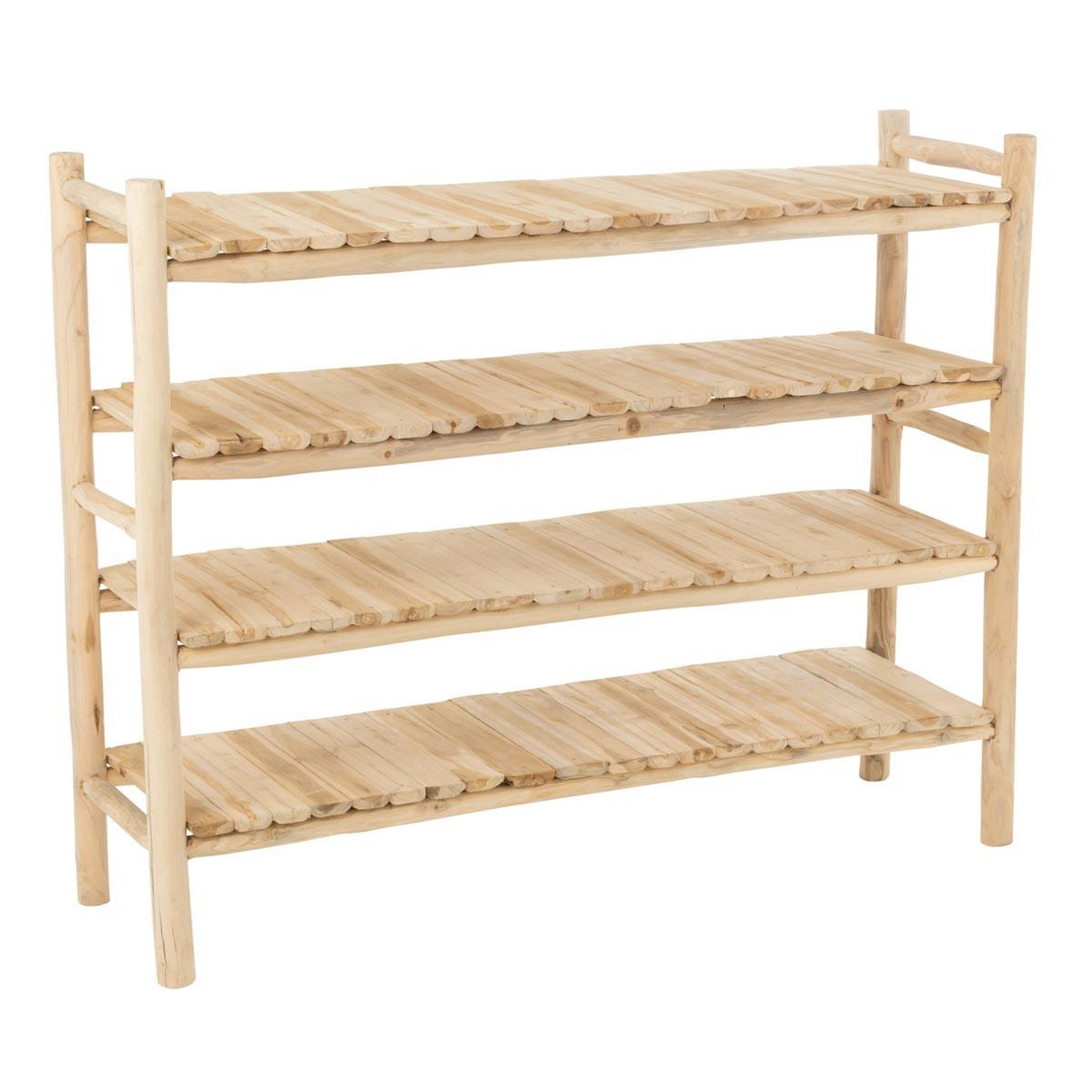 J-LINE Étagère 4 niveaux en teck  latonya  140cm naturel