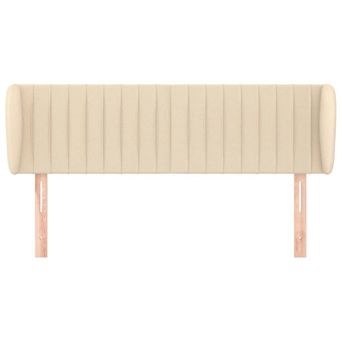 VIDAXL Tete de lit avec oreilles Creme 147x23x78/88 cm Tissu