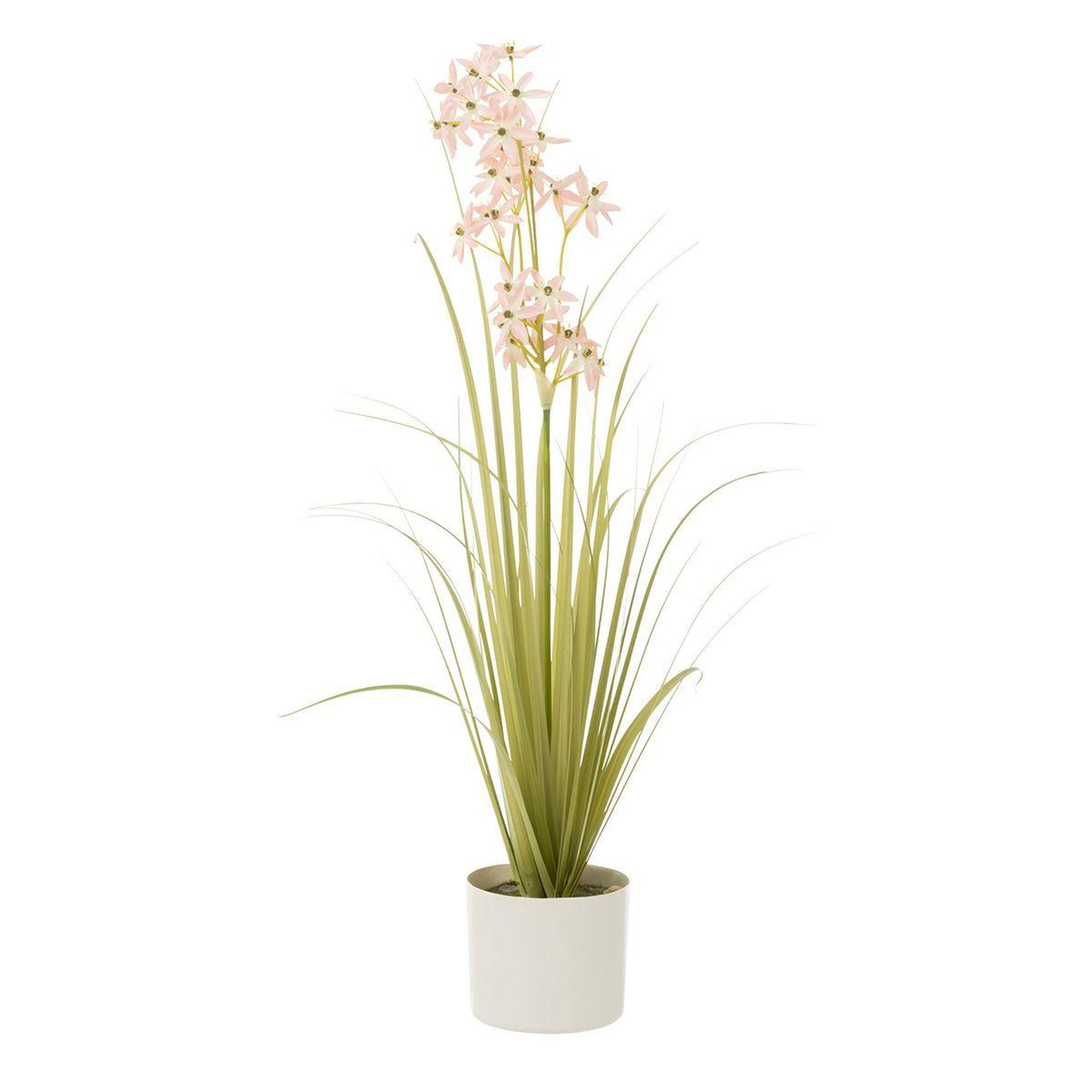 Voir la diapositive 1 : J-LINE Plante Artificielle en Pot  Allium  89cm Vert & Rose