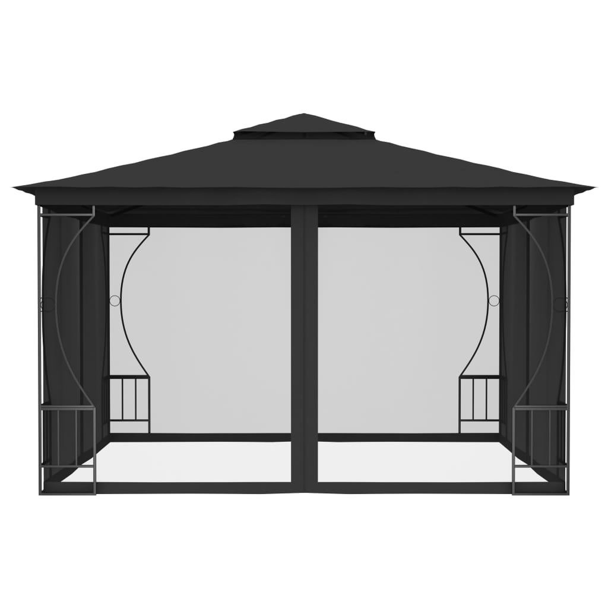 Voir la diapositive 2 : VIDAXL Tonnelle avec moustiquaire 300x300x265 cm Anthracite