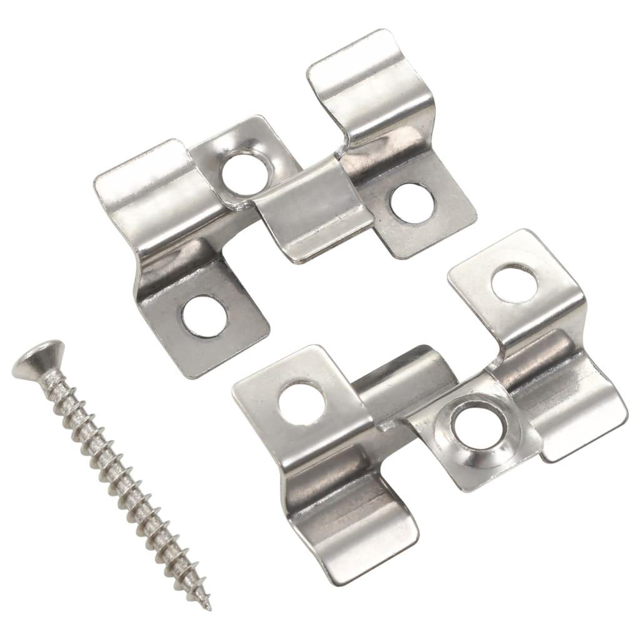 VIDAXL Clip de fixation de terrasse 100pcs et 200 vis Acier inoxydable