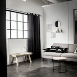 Home collection Rideau, 100% coton, finition oeillets. Coloris disponibles : Gris