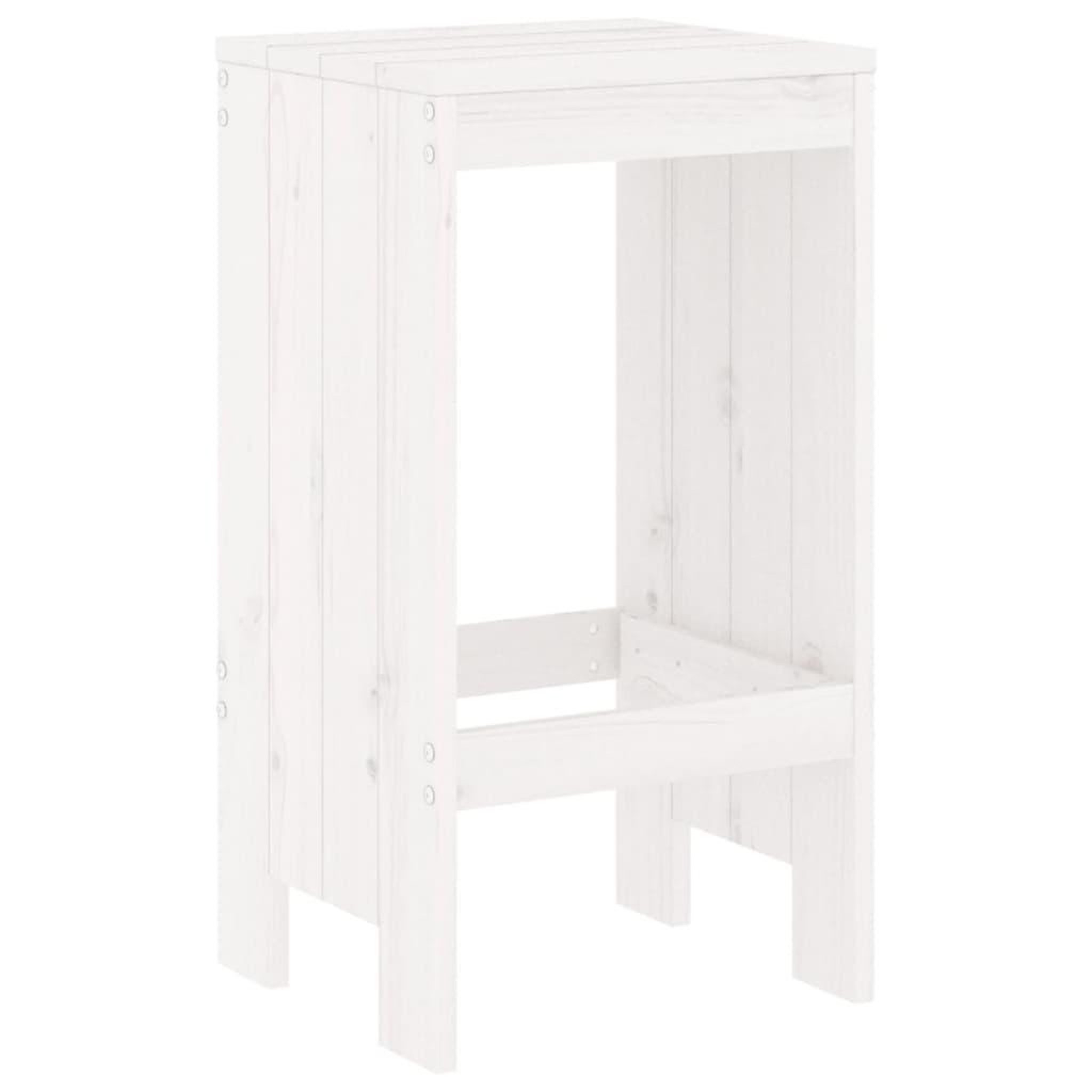 Voir la diapositive 3 : VIDAXL Tabourets de bar lot de 2 blanc 40x36x75 cm bois massif de pin
