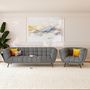 Voir la diapositive 5 : Rendez vous déco Fauteuil capitonné en tissu gris - Carmen