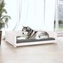 Voir la diapositive 3 : VIDAXL Lit pour chien Blanc 105,5x75,5x28 cm Bois de pin solide