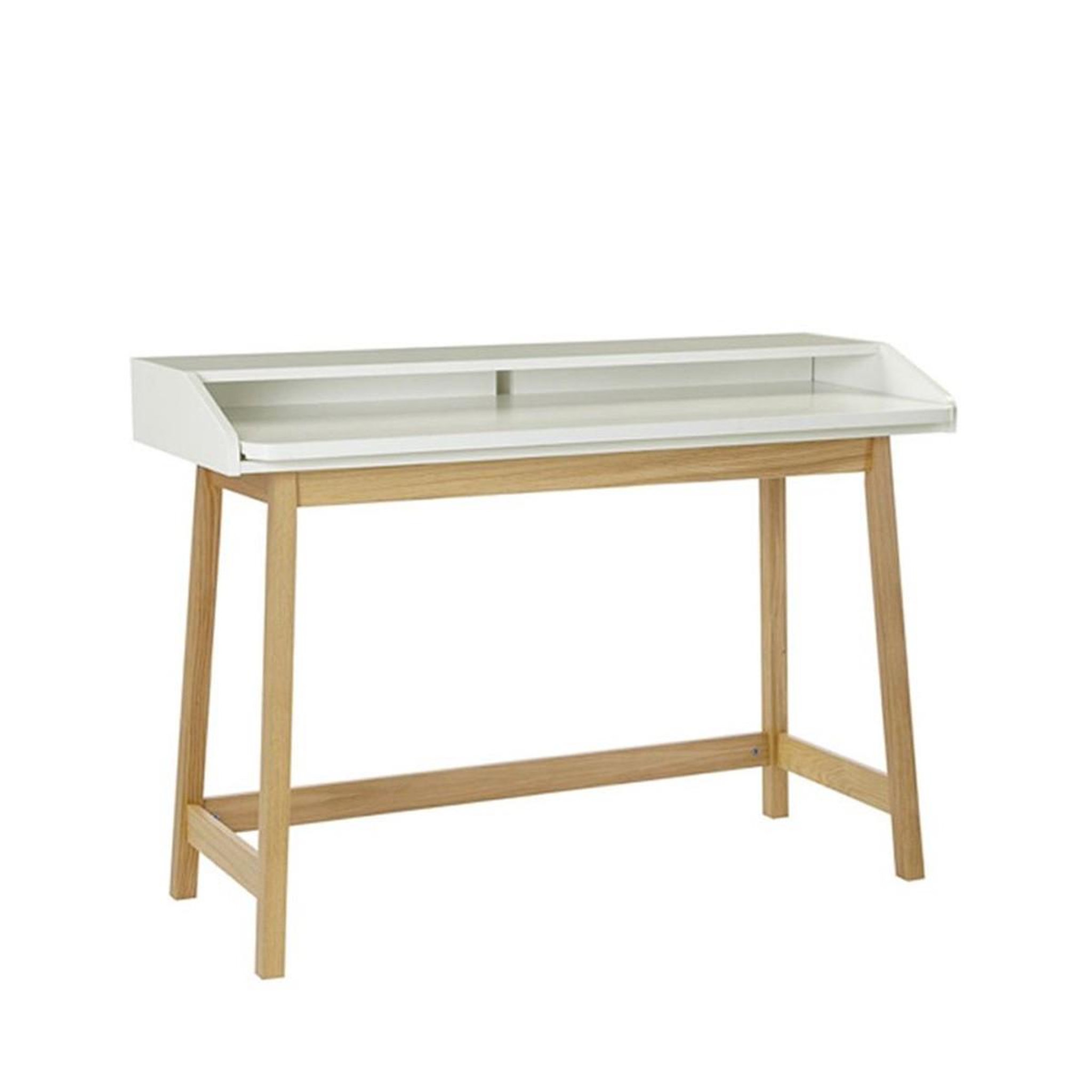 Voir la diapositive 3 : Paris Prix Bureau design avec plateau coulissant  st james  116cm chêne & blanc