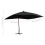 Voir la diapositive 6 : VIDAXL Parasol suspendu avec mat en bois 400x300 cm Noir