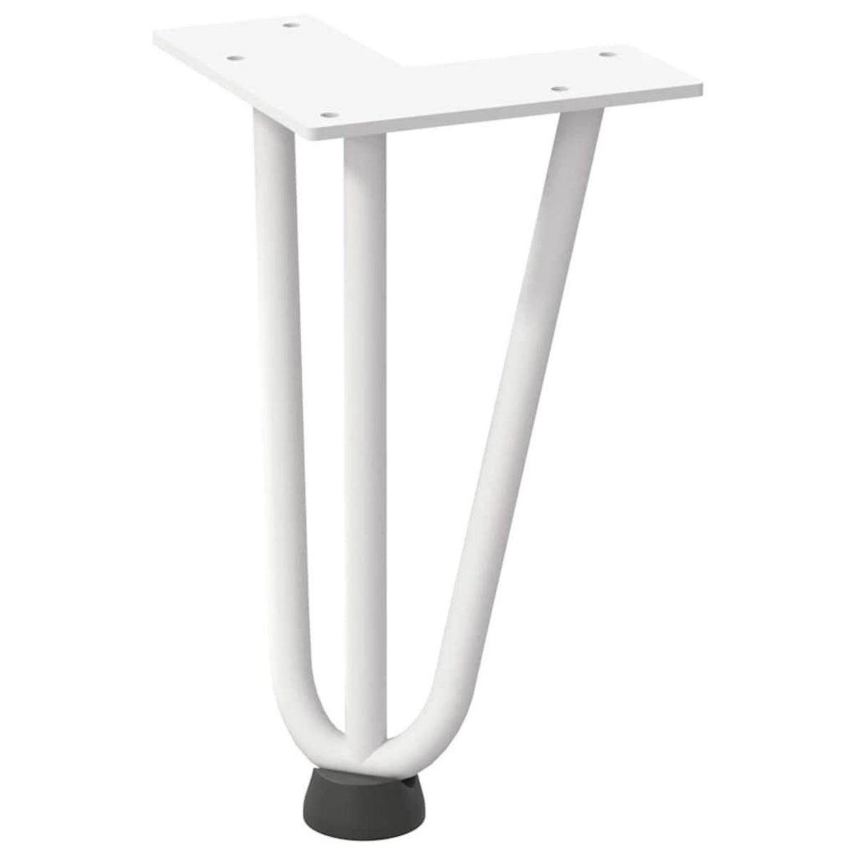 VIDAXL Pieds de table en forme d'epingle a cheveux 4 pcs blanc 20 cm