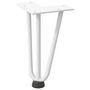 Voir la diapositive 4 : VIDAXL Pieds de table en forme d'epingle a cheveux 4 pcs blanc 20 cm