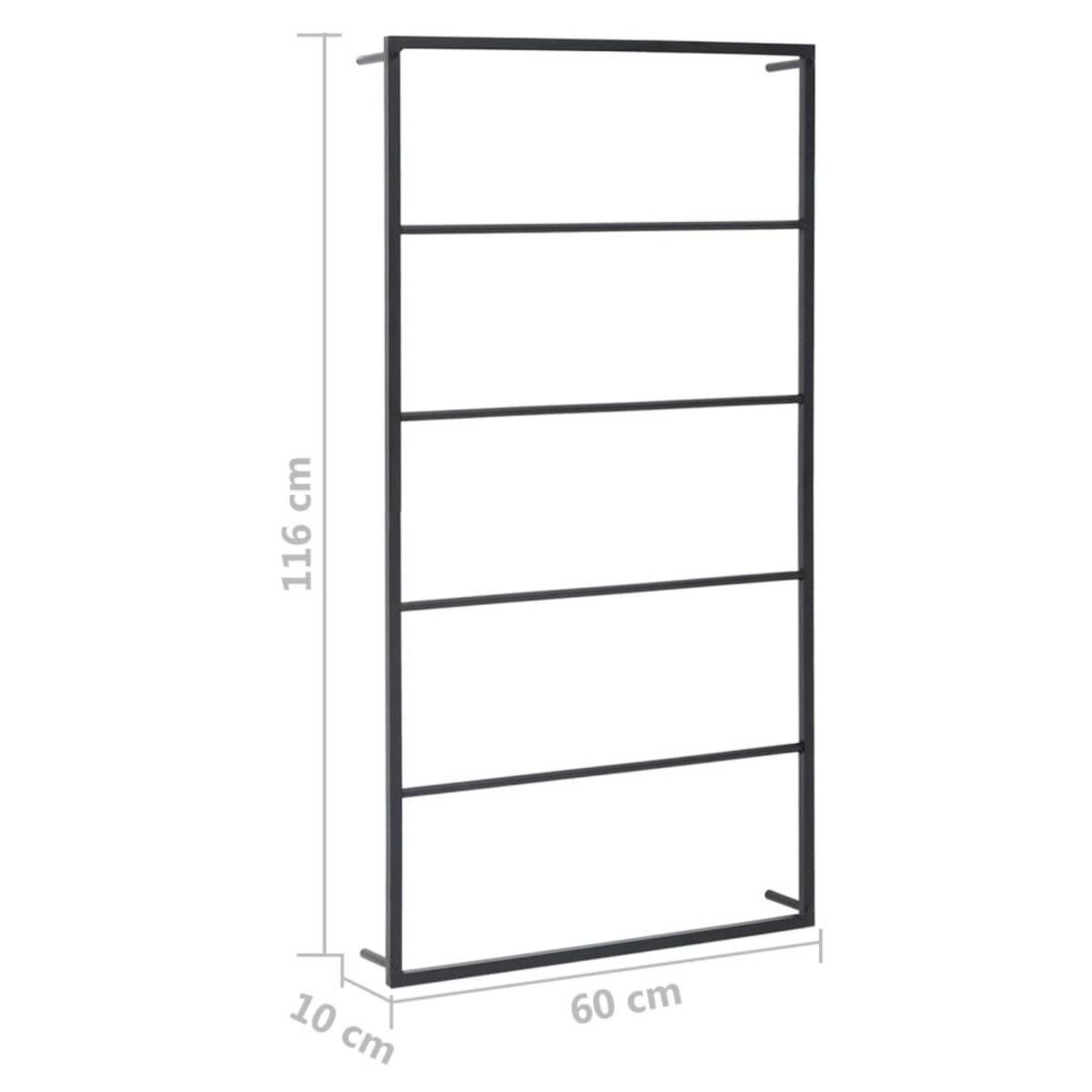 VIDAXL Porte-serviette Noir 60x10x116 cm Acier