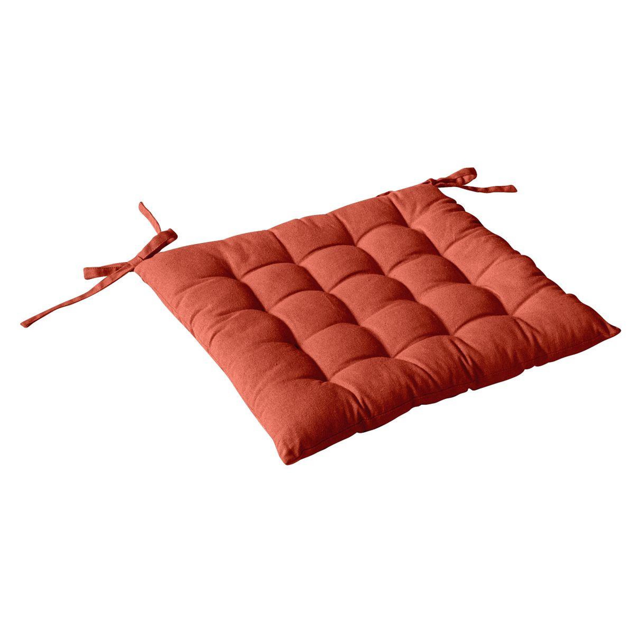 ENJOY HOME Galette de Chaise Piquée Uni  Panama  38x38cm Terracotta