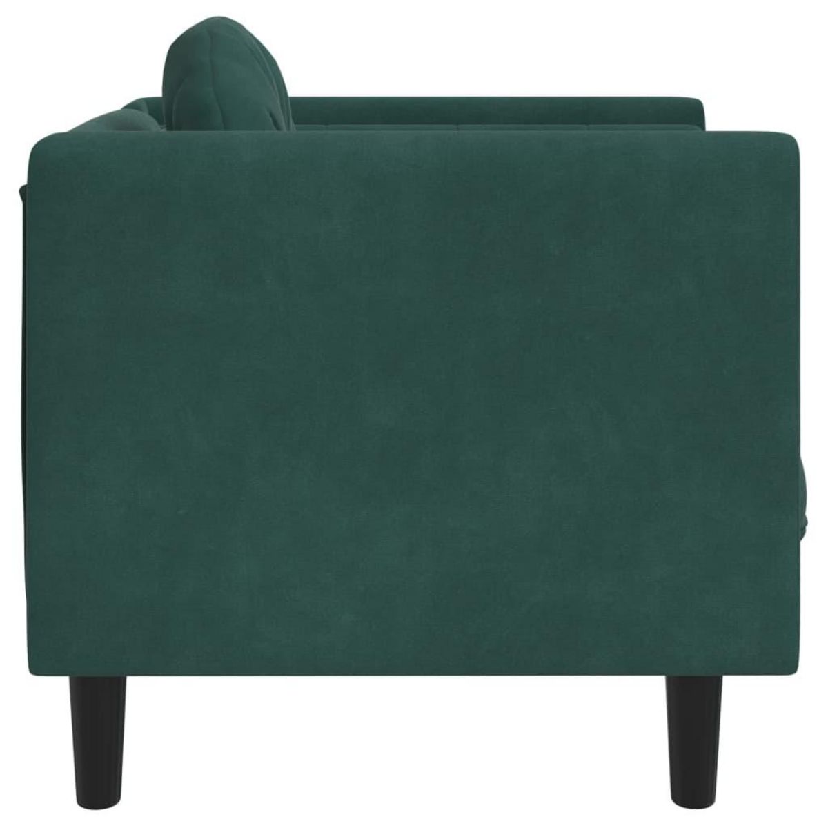 VIDAXL Fauteuil avec coussin vert fonce velours