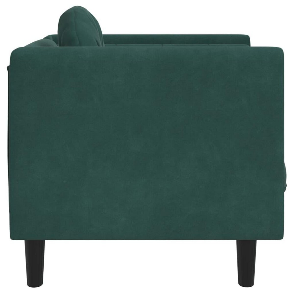VIDAXL Fauteuil avec coussin vert fonce velours