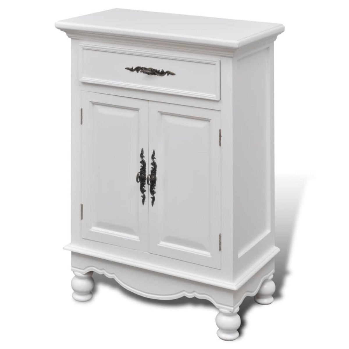 VIDAXL Armoire avec 2 portes et 1 tiroir Bois Blanc