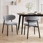 Voir la diapositive 2 : Rendez vous déco Lot de 2 chaises en tissu gris clair chiné et pieds en métal noir - Nao
