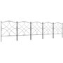 Voir la diapositive 1 : OUTSUNNY Lot de 5 clôtures de jardin décoratives en métal avec ornements - dim. totales 305L x 62H cm - noir