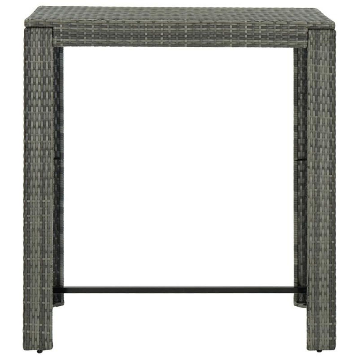 VIDAXL Table de bar de jardin Gris 100x60,5x110,5 cm Résine tressée