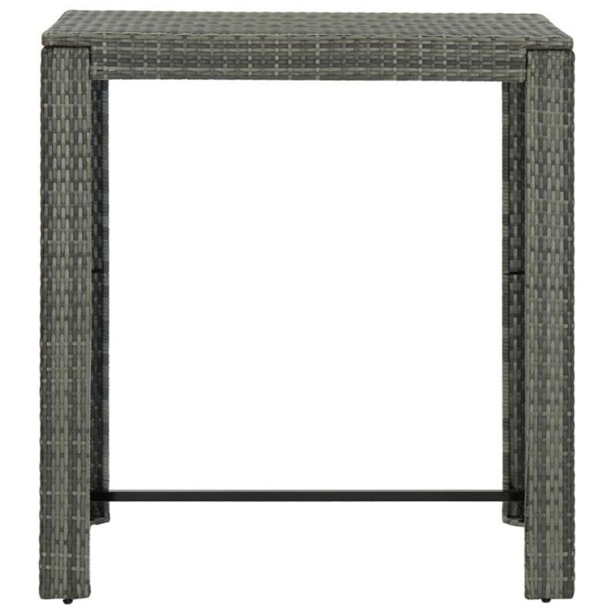 VIDAXL Table de bar de jardin Gris 100x60,5x110,5 cm Résine tressée