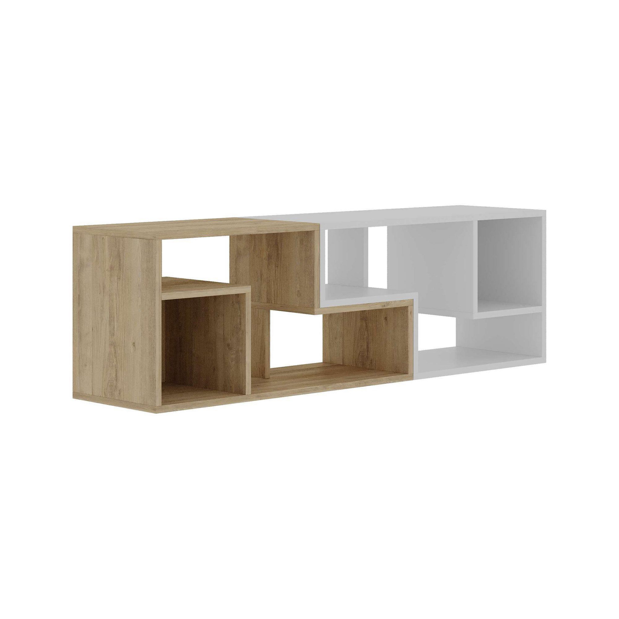Habitat et Jardin Meuble tv modulable en bois  glis  - 145 x 35 x 44 cm - blanc